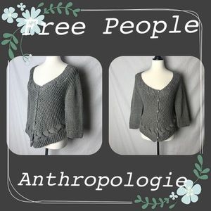 Free People Anthropologie Size L Gray Cardigan